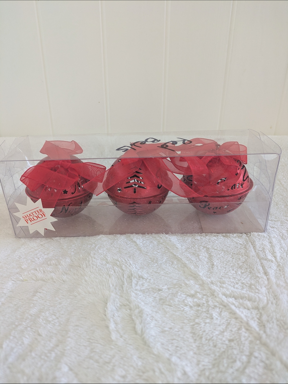 Red Bell Christmas Ornaments - Set of 3